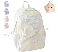 Genérico Star Backpack, Rosy Posy Pink Backpack Womens, Clear Drawstring Back Pack, Large Capacity, Durable Waterproof with Pendant (yellow)