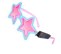 Genérico Star Sunglasses Bulk - Pvc Material Star Shaped Sunglasses | Rimless Star Shape Sunglasses | LED Light Up Sunglasses | Anti-Glare Cute Transparent Color Glasses For Carnival Garden Festival