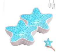 Genérico Starfish Ocean Projection Lamp, Romantic Water Ripple Night Light for Bedroom, 7 Colors LED Starfish Lamp for Room Decor, Ambient Mood Lighting, Meditation Relaxation (2pcs)