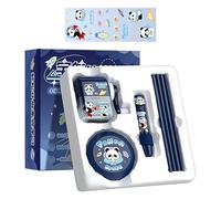 Genérico Stationery Set, Cartoon Supplies, Kids School Tools, Includes Electric Small Vacuum Cute Pencil Sharpener Eraser Pencils Kit for Study Rewards, Student Use, 8.86x8.5x3.11 Inches