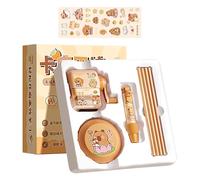 Genérico Stationery Set, Cartoon Supplies, Kids School Tools, Includes Electric Small Vacuum Cute Pencil Sharpener Eraser Pencils Kit for Study Rewards, Student Use, 8.86x8.5x3.11 Inches