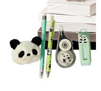 Generico Stationery Set For Girls - Plush, Animal Design Pencil Pen Combo | Cute Eraser And Plush Pendant Included, School Supplies Set For School, College, Classroom, Note Taking, Study