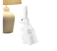 Genérico Statue De Lapin - Avec Noeud Mousse Paillettes Décor Maison | Décor De Jardin Lapin Pâques, Pour Jardin Extérieur Cour Porche Porte Table Coin Intérieur Fête Printemps Bureau Salle