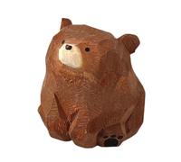 Generico Statue d'Ours en Bois - Figurine d'Ours Sculptée à la Main | Ours en Bois Décoratif, de Table Autoportant, Sculpture Artisanale pour Décoration Intérieure et Extérieure
