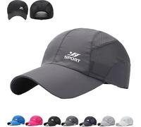 Genérico Stead Trekair Sport Cap Breathable Mesh Breathable Hat, Lightweight Quick-Dry Running Hat with Adjustable Strap (Dark Grey)