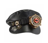 Genérico STEAMPUNK NEWSBOY HAT - PU Cuero Steampunk Beret Hat, Capor Plano Inspirado Vintage Con Detalles Steampunk | Boina Sombrero Estilo Gótico Con Gafas, Sombrero Gótico Estilo Para La Caja