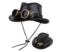 Genérico Steampunk Top Hats For Men, Vintage Costume Hat With Goggles Decor, Retro Victorian Accessory For Cosplay, Fashion Shows, Masquerade, Festivals, Parties, Themed Events, 22.05-22.83 In