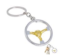 Genérico Steering Wheel Model Keychain - 3D Cool Style Metal Key Chain,Steering Wheel Shape Keyring, Suspend Them Anywhere 3D Metal Key Chain Keys Ring For Men Women