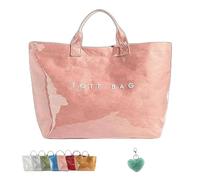 Genérico Stellaya Womens Letters Print Tote Bag, Stellaya Fashion Retro Tote Bag, Large PVC Kraft Material (Pink)