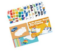 Genérico Sticker Book - Educational Activity Sticker by Numbers Creative Learning Set | Children Travel Activity Book, Kids Puzzle Stickers Kit, Homeschool Learning Toy | Travel Learnings Use