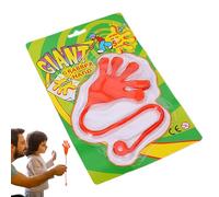 Genérico Sticky Slap Hands - Funny Stretchy Toys for Party Fun | Thermoplastic Rubber Build, 27g Lightweight Design, Blister Card Pack, Red Blue Yellow Green Colors, Goodie Bag Stuffer, Home School