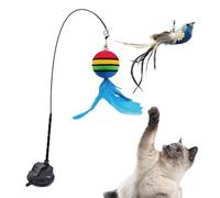 Genérico Stimulating Cat Toys, Interactive Cat Teaser Wand Bird Toys, Handheld with Suction Cup and Wall Mount, Engaging Pet Supplies for Boredom, Exercise Fun, Playtime Enrichment