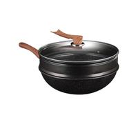 Genérico Stir-Fry Pans Nonstick - Nonstick Woks With Lid | 12.5 Inch Non Stick Woks With Steamer, Kitchen Utensils For Omelette Baking Restaurant Pancake Searing Boiling Braising Fish Cooking Saute