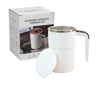 Generico Stirring Coffee Mug, Coffee Cup, Tea Mug, Automatic Rechargeable Magnetic Mixer 3.15x5.43 Inches for Convenient Home & Workplace Drink Mixing Solution, Black, White