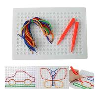 Genérico Stitchs Grid for Kid,Thread Boards for Kids,Sensorys Threading Boards,Stitchboard for Kids Yarn,DIY Children's String Weaving Drawing Boards,Enhance Imagination and Creativity