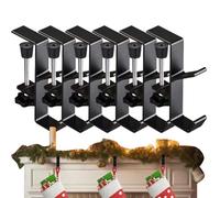 Genérico Stocking and Garland Hanger, 6 Pieces Stocking Holders, 4.33x1.77x0.79 inches Heavy Duty Adjustable Garland Hook for Christmas Fireplace Mantel, Winter Holiday Decoration