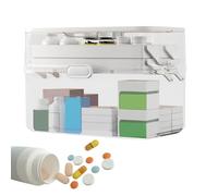 Generico Storage Box - PP, 11,81 x 7,09 x 9,25 pulgadas Medicine Organizer Foldable Handle | Easy-Access Compartment Medical Storage Cabinet, Family First Aid Box For Homes, Bathrooms, Dorms, Offices