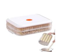 Genérico Storage Containers, Freezer Box, 12.2x9.1x2.9in Food Organizer, Two-Layer Design, Fresh-Keeping Structure for Kitchen Use, Space Saving, Holding, Donuts Storage, Wonton Packing