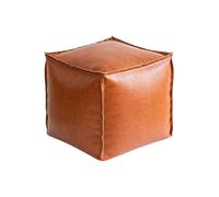 Genérico Storage Footstool, Modern Fillable Ottoman Footrest Seat with Storage, Multi-Purpose Leather Chair for Bedroom, Dorm, Workplace, Toy Chest and Hidden Organizer Seating, Orange