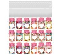 Genérico Storage Postcard with Treat Bags - 18 Pieces Candy Holder Card | Hollow Heart Pattern Jar Shape Mother Day Exchange Greeting Card for Holiday Party Appreciation