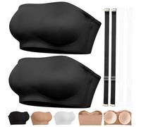 Genérico Strapless Bras for Women Seamless Without Steel Ring Bra - Non Slip Invisible Design for Everyday Wear (2PCS-A,L)