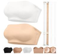 Genérico Strapless Bras for Women Seamless Without Steel Ring Bra - Non Slip Invisible Design for Everyday Wear (2PCS-D,M)