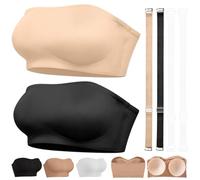 Genérico Strapless Bras for Women Seamless Without Steel Ring Bra - Non Slip Invisible Design for Everyday Wear (2PCS-B,XS)