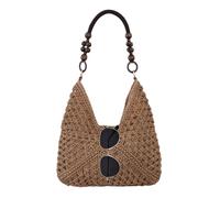 Genérico Straw Beach Bag - Straw Tote Bag Hand-Woven Beach | Large Bohemian Style Handmade Crocheted Shoulder Handbag - Summer Vacation StrawBag - Lightweight Travel Use