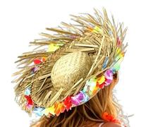 Genérico Straw Beach Hat | Women Straw Hat | Sun Protection Handmade Lightweight Wide Brim Ĥat | For Summer, Party, Gardening, Commuting, Cruise, Wedding, Beach Travel