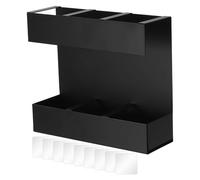 Genérico Straw Holder, Adhesivo Straw Storage, Wall Mounted Organizer, Slim 3 Grid Rack, Reutilizable, Space-Saving, Ideal para Kitchen, Pantry, Fridge, Partido, Home Use, 7,48 x 2,36 x 6,5 pulgadas
