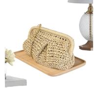 Genérico Straw Purse Trendy | Woven Shoulder Clutch | For Road Trip, beige, Se référer au descriptif