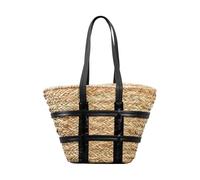 Genérico Straw Shoulder Bag - Handmade Large Summer Shoulder Bag for Beach and Outdoor Travel, Retro Handwoven Design with Spacious Interior, Fashionable Purse for Daily Use, Natural Straw Color