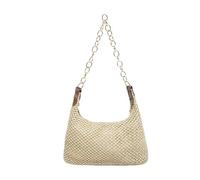 Generico Straw Shoulder Bag - Small Woven Summer Purse, Beach Vacation Travel Handbag for Wedding Party Work Date Shopping Commuting Use, Lightweight Boho Style Tote Bag 9.84x8.27x2.95in, marrón,