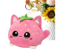 Genérico Strawberry Cat Plush - Kawaii Stuffed Animal |Strawberry Short Cake Plush - Collectible Cartoon Cat Doll Decorative Gift for Home Christmas Easter Birthday Use for Home Decor Display