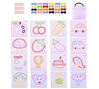Genérico String Knitting Kits, Toddler Lacing Cards, Sewing Board Toys, Cognitive Skills Sewing Kit, Sewing Threading Toys, Sewing Kit for Kids, Outdoor Kids Sewing Kit