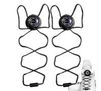 Genérico Strings -Shoe Lock | Lazy Laces, Automatic Rotating Knob Lock Buckle, Heavy-Duty Metal Shoe Laces For Men Women Kids, Quick-Fit Lacing System For Sports Hiking Running Travel