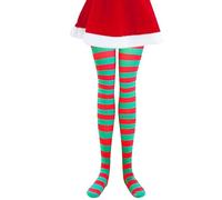 Genérico Striped Tights For Girls - Polyester 110-115cm | Classic Striped Socks, Christmas Stocking Holiday Costume For Halloween Christmas Cosplay Party Dress Up | Kids Daily Wear Festive Use