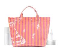 Genérico Striped Tote Handbag - Waterproof Glossy Pool Bag for Travel Use | PVC Coated Fabric Large Capacity Carryall with Zipper Closure, Lightweight Shoulder Tote for Summer Beach Gym Shopping Bag