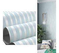 Genérico Striped Wallpaper Decor - Wallpaper Roll | Flocking Wallcoverings,Simple Non woven Background Thicken Waterproof Kitchen Wall Covering, for Furniture Bedroom Living Room Apartment Hotel