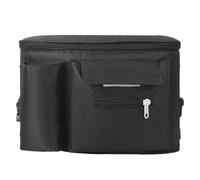 Genérico Stroller Caddy, Stroller Organizer Bag, Waterproof Storage, Transparent Touch Control Pocket, Secure Strap Design, Black/Gray, Ideal for Baby Car Travel, Moms, Kids