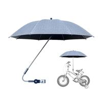 Genérico Stroller Umbrella - 82cm Black Coating 8 Rib Adjustable Clamp 1.8-3cm | Sun Shade With 360° Rotation Waterproof Anti UV Protection For Stroller Bike Wheelchair Beach Use | Pushchair Parasol