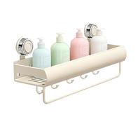 Genérico Strong Suction Rack, Bathroom Shower Shelf Organizer, resistente a la intemperie Wall Mounted Storage with Towel Bar Hooks for Glass Tile Kitchen Use, No Drill Installation, Space Saving Home