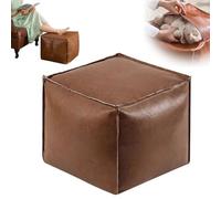 Genérico Stuffable Cushion Bag, 16 Inch Floor Footrest Cushion Storage Solution, Pouf Cover for Foot Stool and Storage Ottoman, Leather Light Luxury Cushion Storage CushionStorage Stool (Beige)