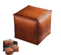 Genérico Stuffable Cushion Bag, 2025 New Unstuffed Pouf Ottomans, 17 Inch Floor Footrest Cushion Storage Solution for Living Rooms Bedrooms, Cube Decorative Footrest Storage Bag (Brown,S)
