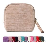 Genérico Stuffdatas Travel Jewelry Case, Gettoreach Portable Foldable Box Mini Jewelry Travel Bag, Travels Jewelrys Case with Tassel Zipper Design, for Earrings Necklaces Rings Bracelets (Apricot)