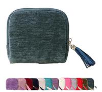 Genérico Stuffdatas Travel Jewelry Case, Gettoreach Portable Foldable Box Mini Jewelry Travel Bag, Travels Jewelrys Case with Tassel Zipper Design, for Earrings Necklaces Rings Bracelets (Navy Blue)