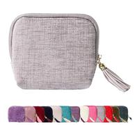 Genérico Stuffdatas Travel Jewelry Case, Gettoreach Portable Foldable Box Mini Jewelry Travel Bag, Travels Jewelrys Case with Tassel Zipper Design, for Earrings Necklaces Rings Bracelets (Gray)