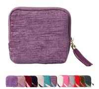 Genérico Stuffdatas Travel Jewelry Case, Gettoreach Portable Foldable Box Mini Jewelry Travel Bag, Travels Jewelrys Case with Tassel Zipper Design, for Earrings Necklaces Rings Bracelets (Amethyst)