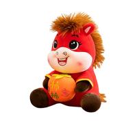 Genérico Stuffed Animal - 9.84in Soft Toy for Cartoon God of Wealth Celebration, with Plush Horse Toys Soft Chinese New Year Mascot Doll Decorative Design Nursery, Bedside Table, Sofa, Party Gift,