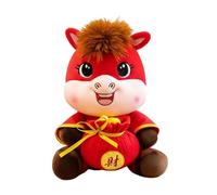 Genérico Stuffed Animal - 9.84in Soft Toy for Cartoon God of Wealth Celebration, with Plush Horse Toys Soft Chinese New Year Mascot Doll Decorative Design Nursery, Bedside Table, Sofa, Party Gift,